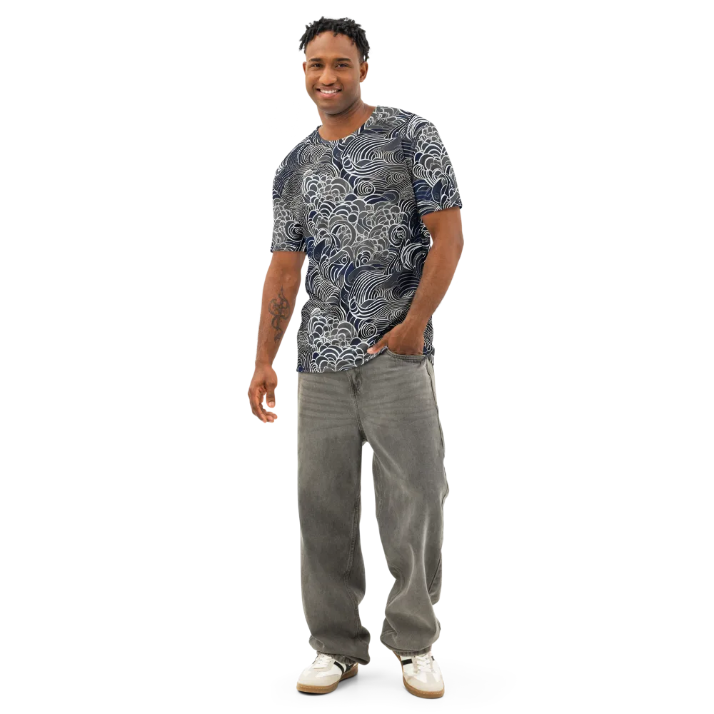Inkwater Current on Men's Cotton Crew Neck T-Shirt — Front