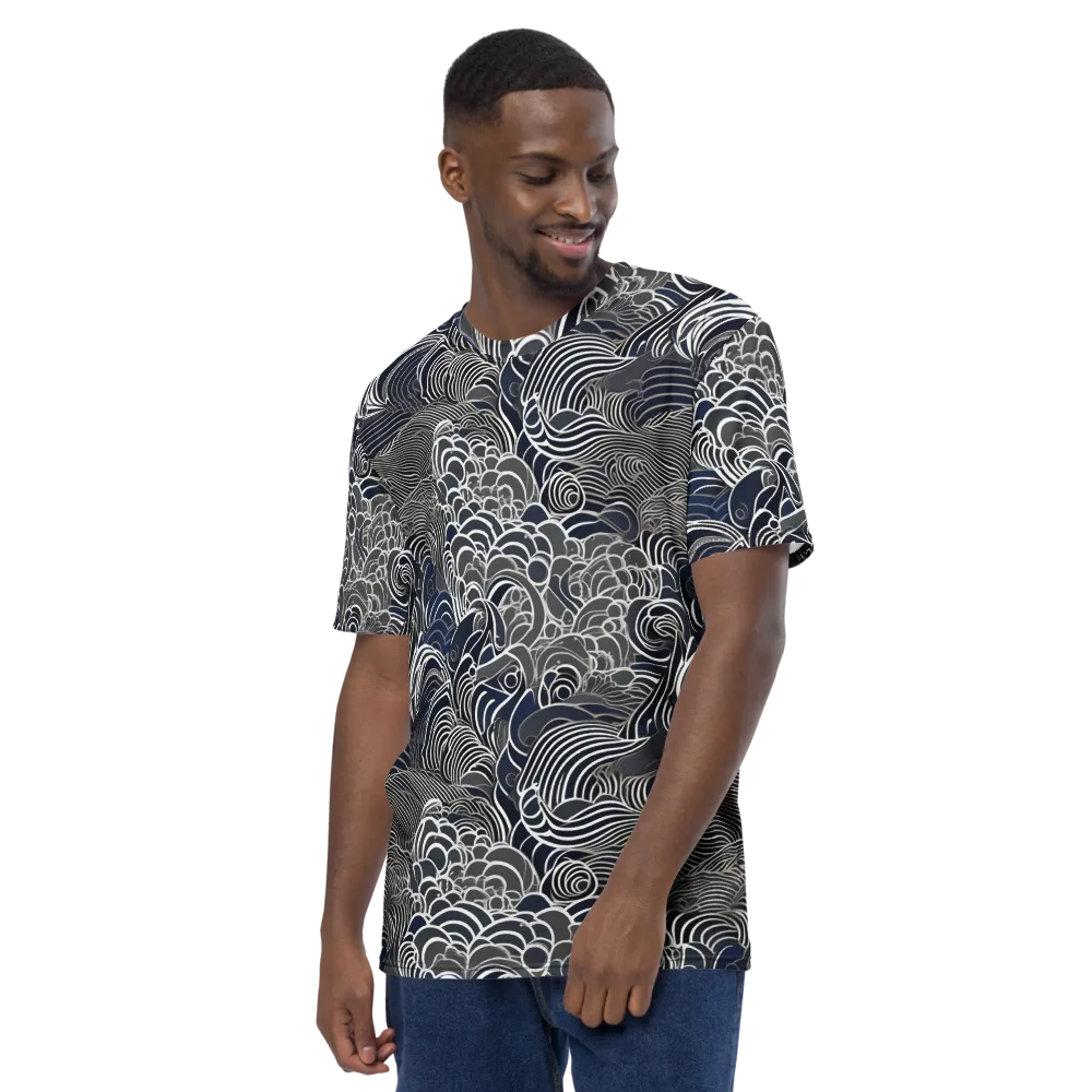 Inkwater Current on Men's Crew Neck T-Shirt — Left