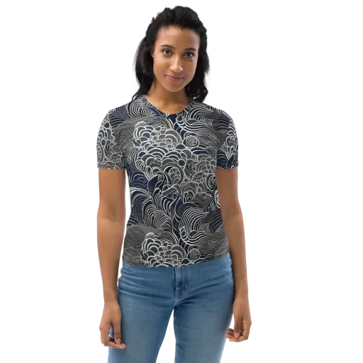 Inkwater Current on a Women's Crew Neck T-Shirt