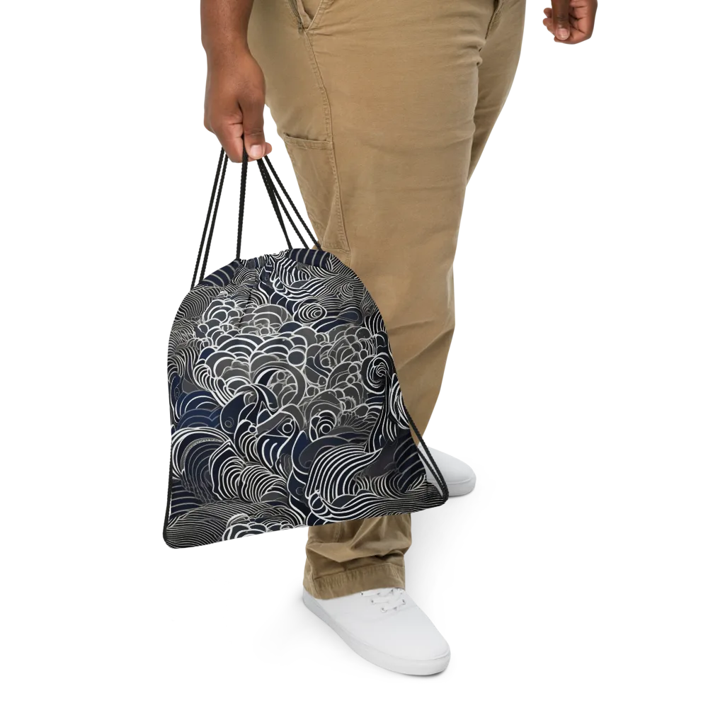 Inkwater Current on Drawstring Bag — Front