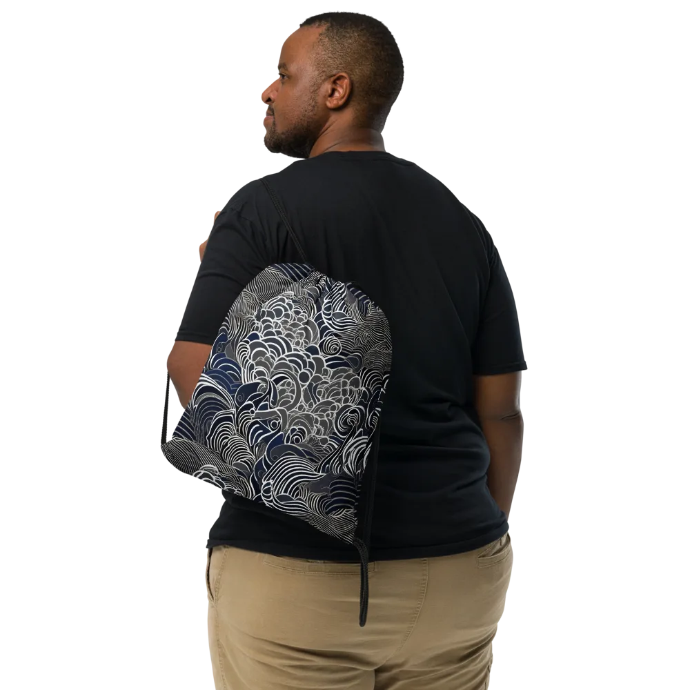 Inkwater Current on Drawstring Bag — Front