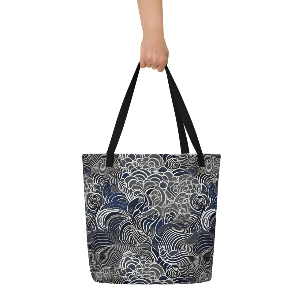 Inkwater Current on Large Tote Bag W/ Pocket — Front