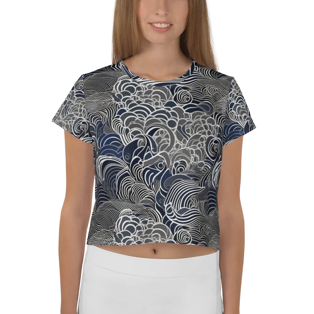 Inkwater Current on Crop Tee — Front