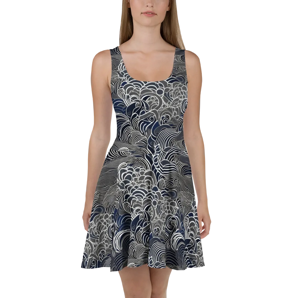 Inkwater Current on Skater Dress — Front