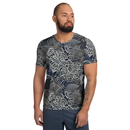 Inkwater Current on a Men's Athletic T-Shirt