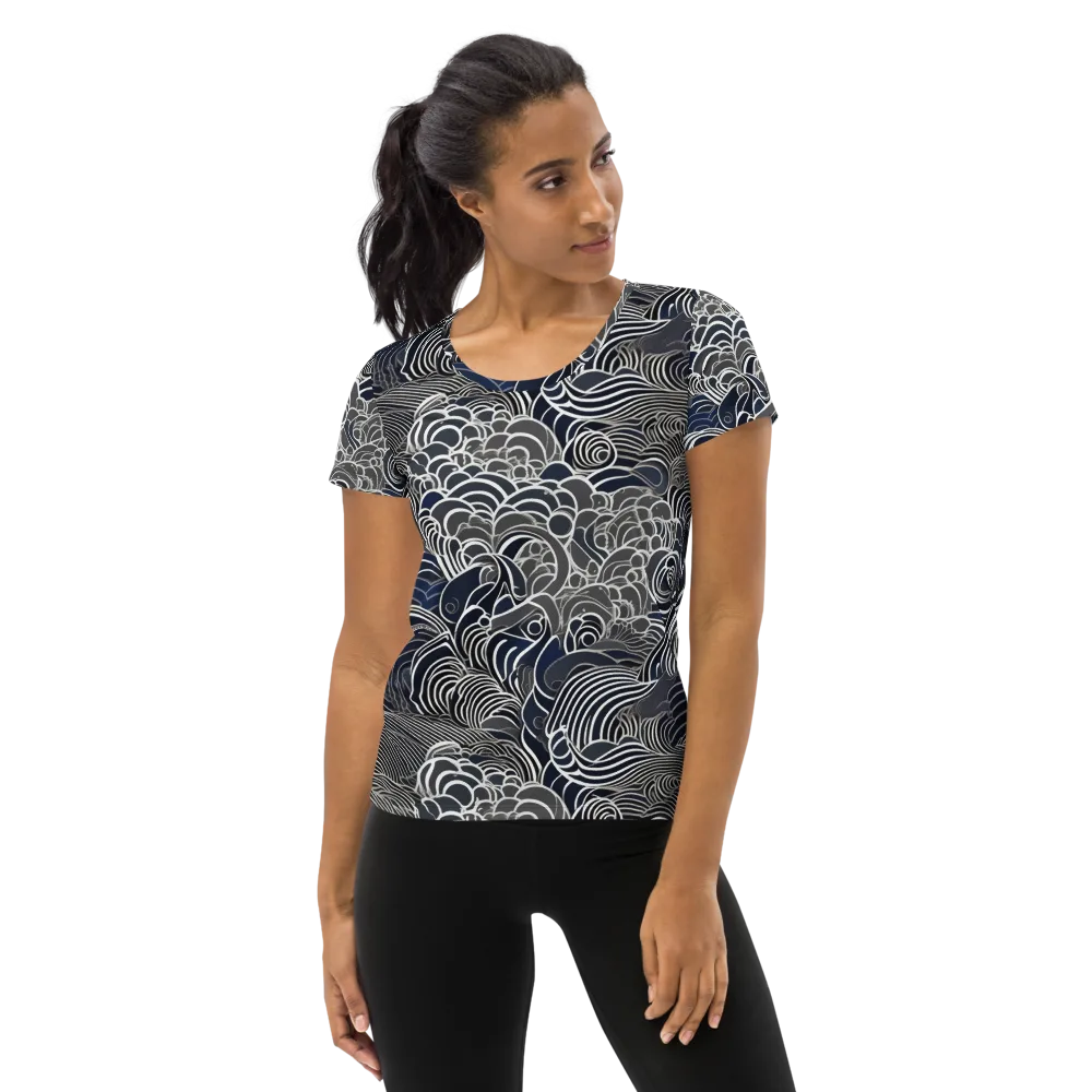 Inkwater Current on Women's Athletic T-Shirt — Front
