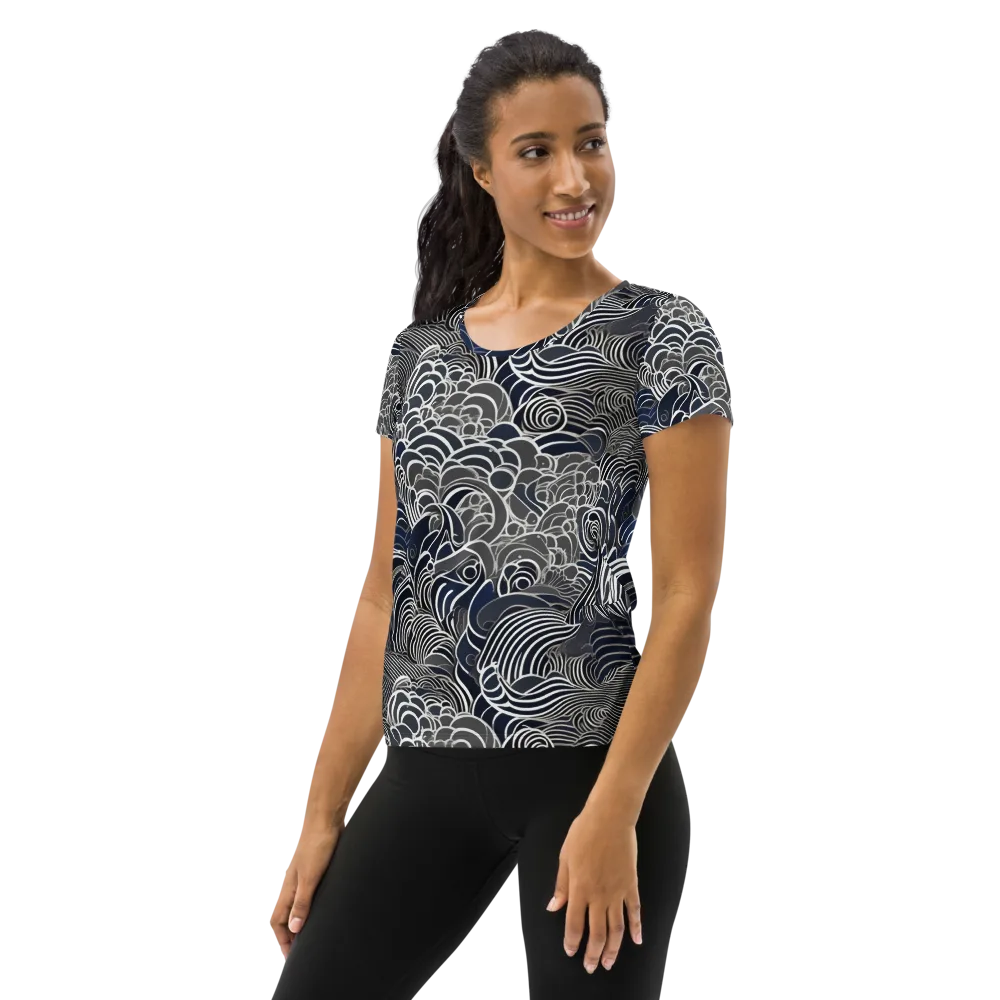 Inkwater Current on Women's Athletic T-Shirt — Left