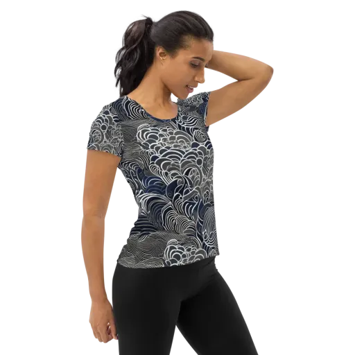 Inkwater Current on a Women's Athletic T-Shirt