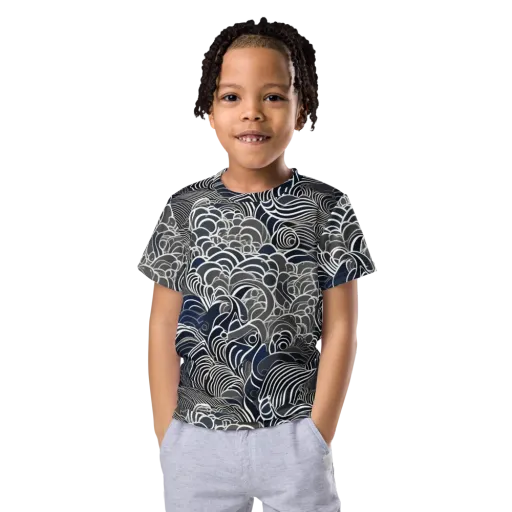Inkwater Current on a Kids Crew Neck T-Shirt