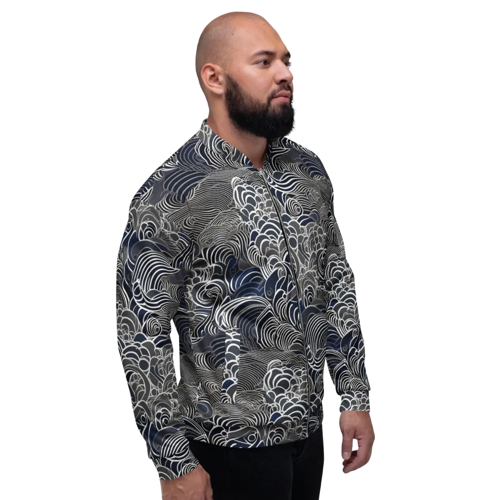 Inkwater Current on Bomber Jacket — Right