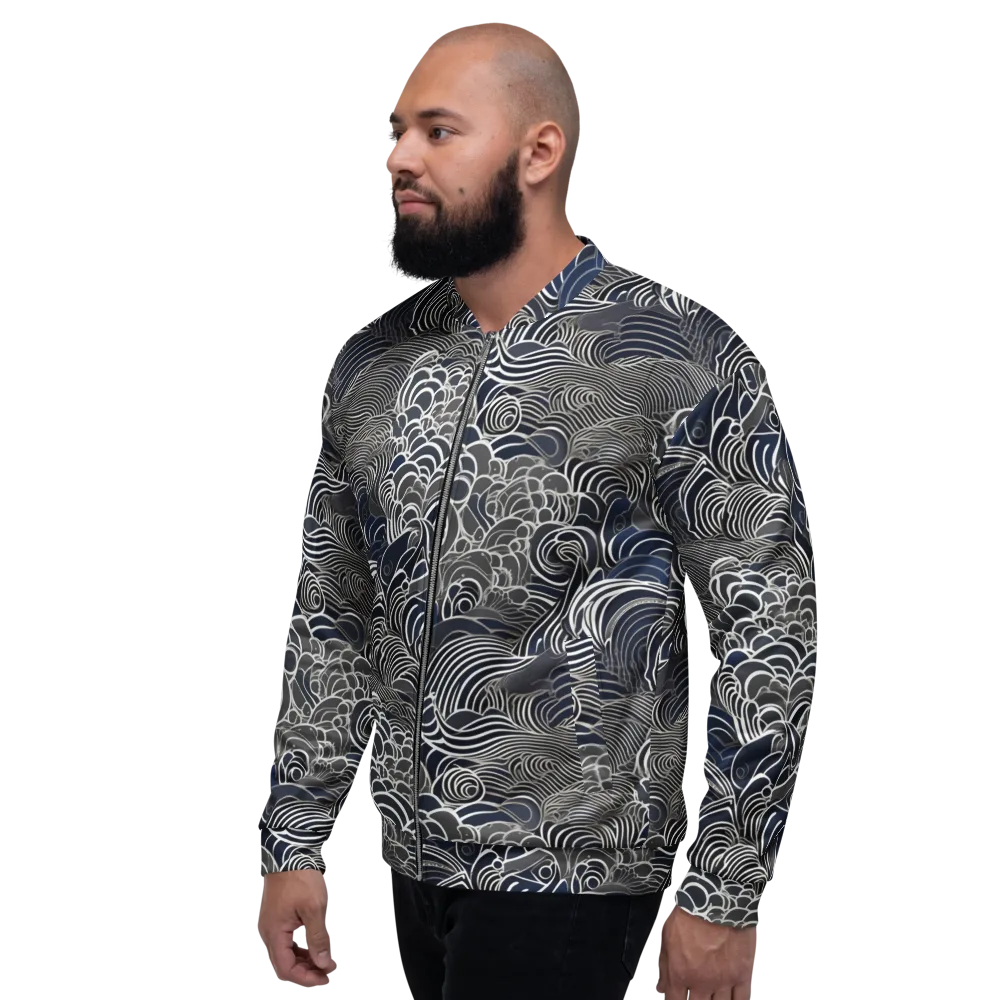 Inkwater Current on Bomber Jacket — Left