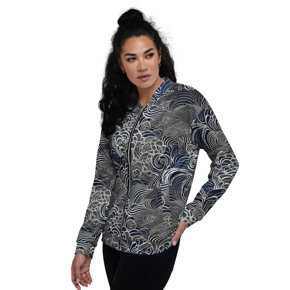 Inkwater Current on Bomber Jacket — Left