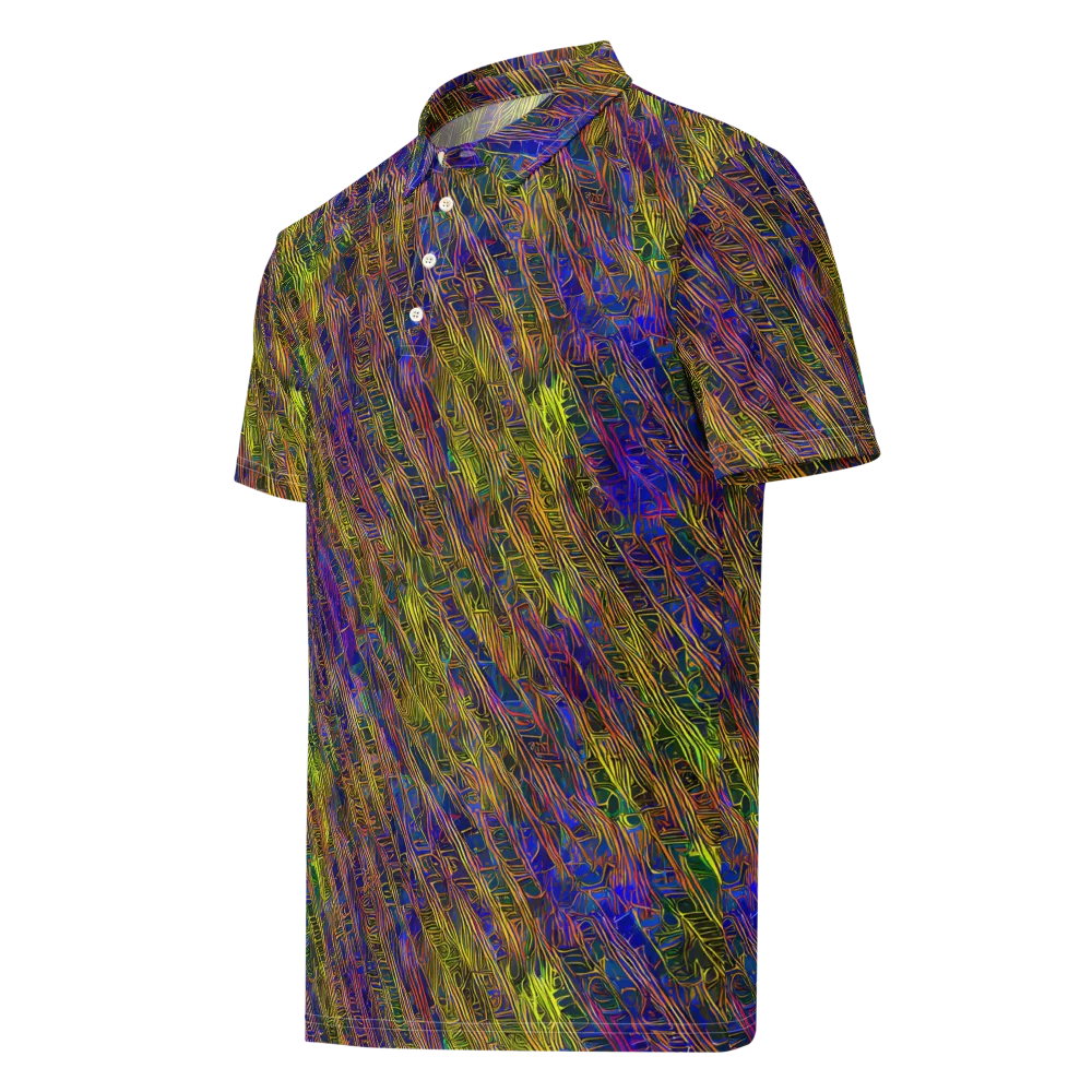 Cobalt Maze on Men's Slim Fit Polo Shirt — Left Front
