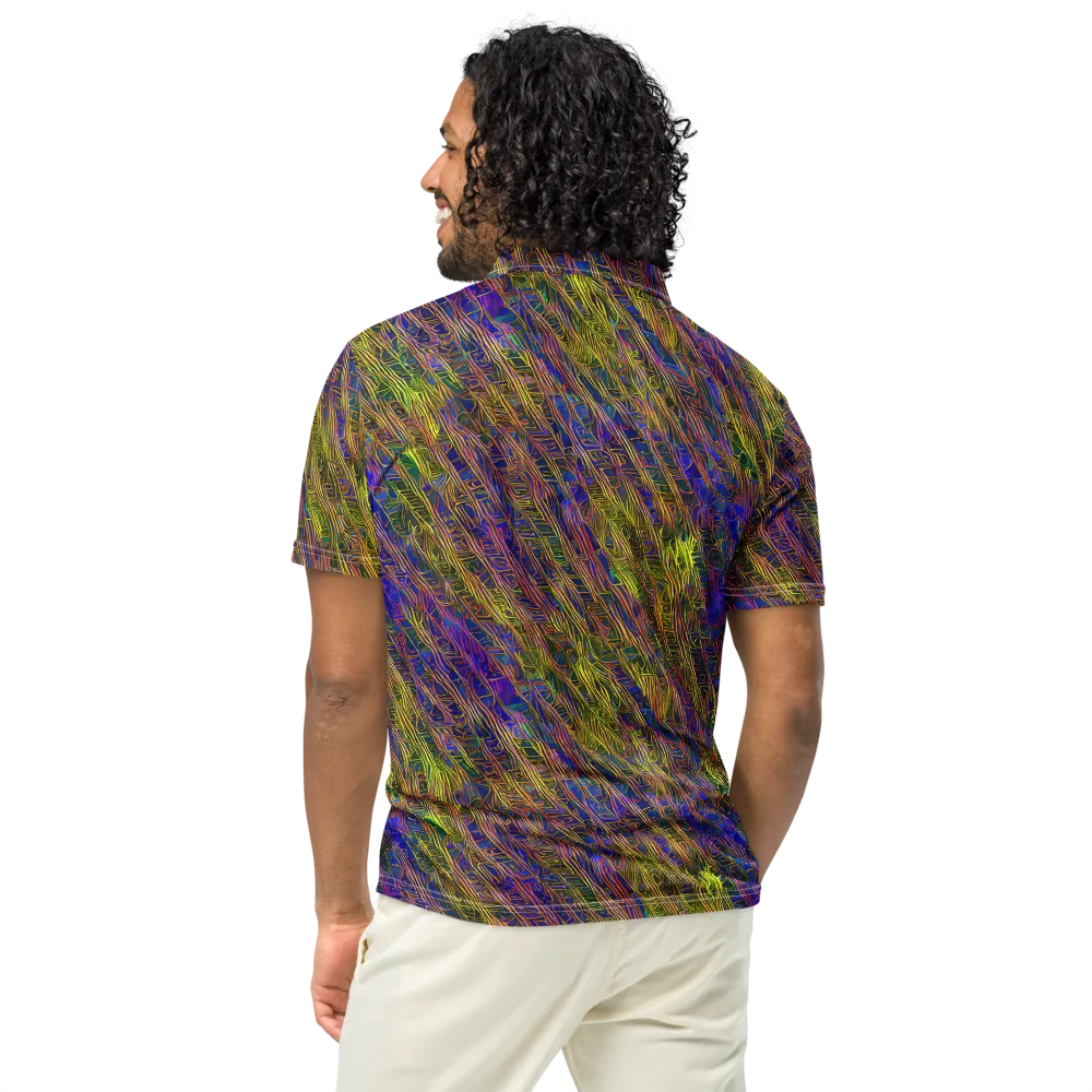 Cobalt Maze on Men's Slim Fit Polo Shirt — Back