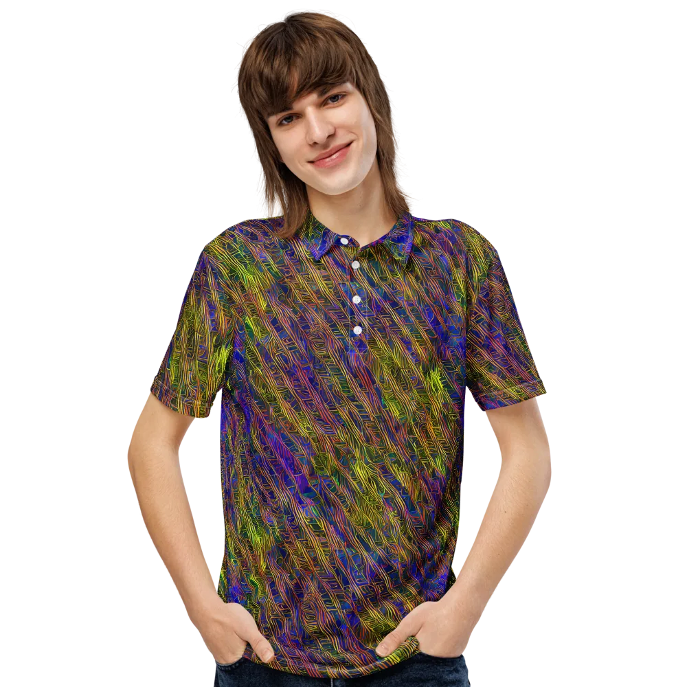 Cobalt Maze on Men's Slim Fit Polo Shirt — Front