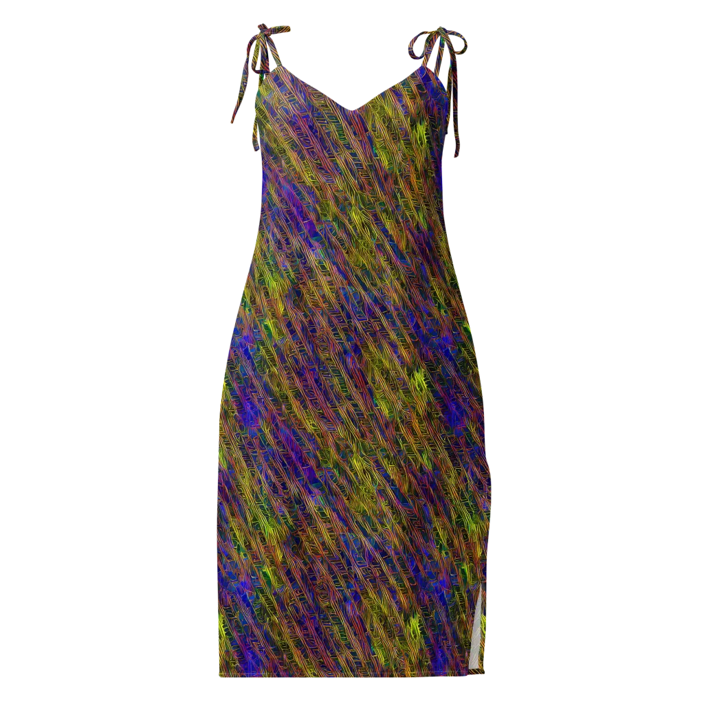 Cobalt Maze on Slip Dress — Front