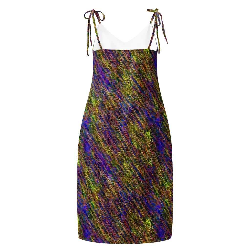 Cobalt Maze on Slip Dress — Back
