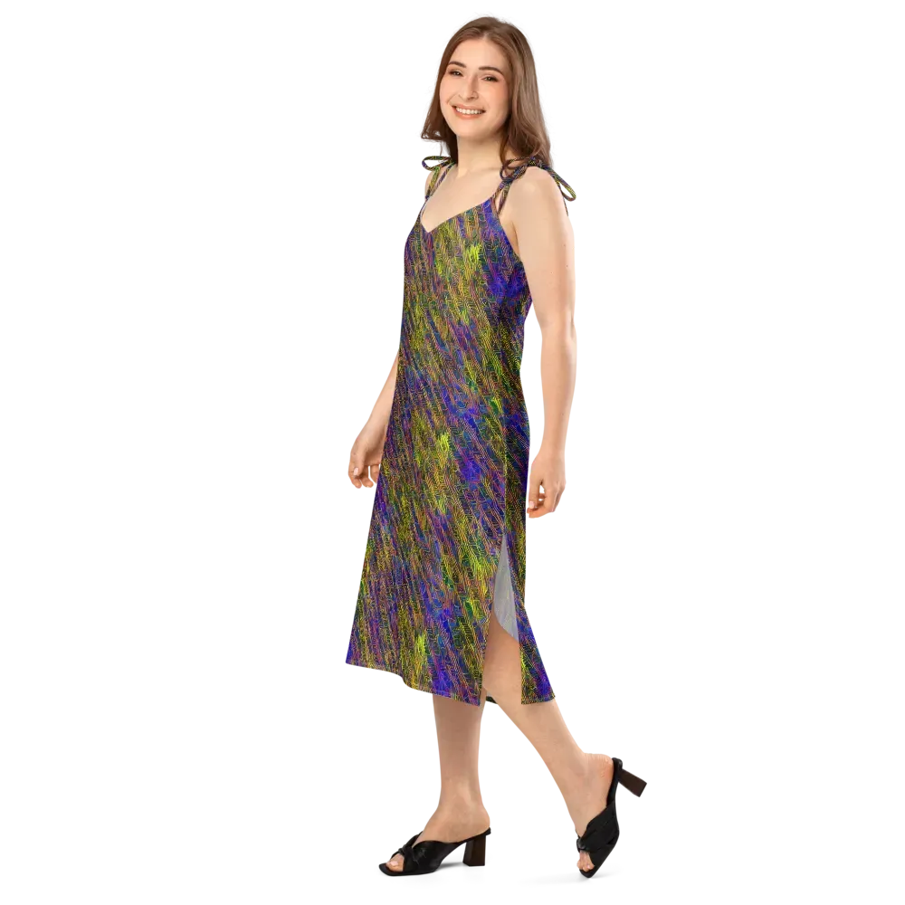 Cobalt Maze on Slip Dress — Left Front