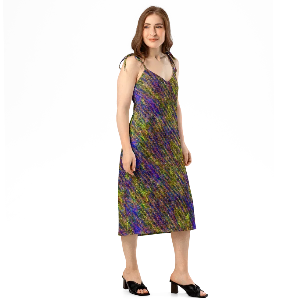 Cobalt Maze on Slip Dress — Right Front