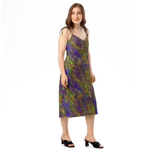 Cobalt Maze on a Slip Dress