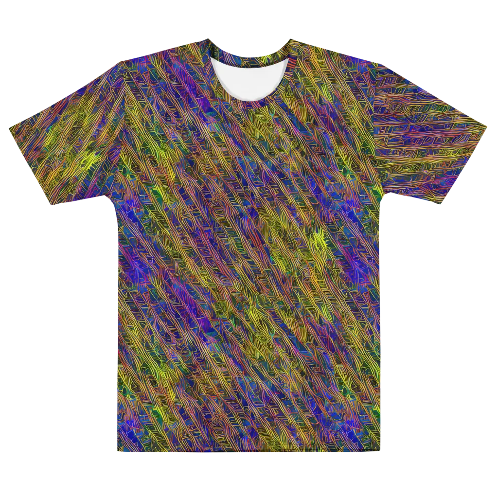 Cobalt Maze on Men's Cotton Crew Neck T-Shirt — Front