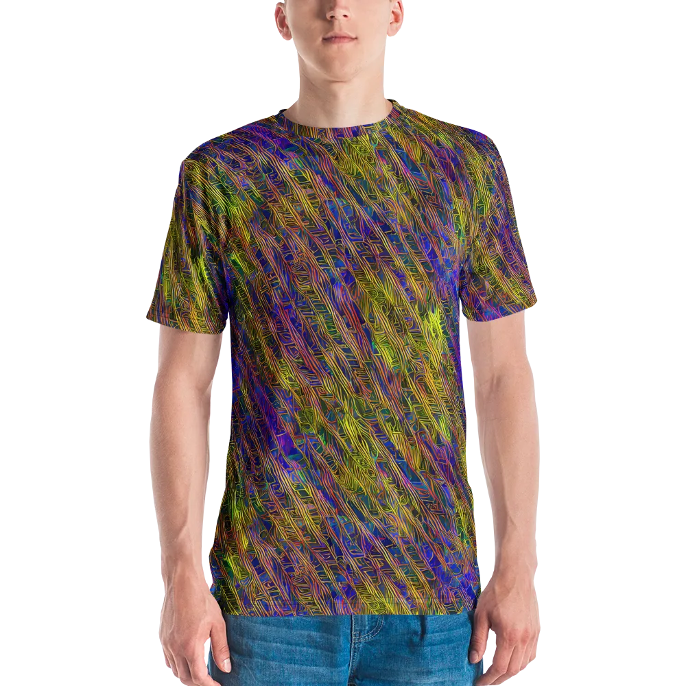 Cobalt Maze on Men's Crew Neck T-Shirt — Front