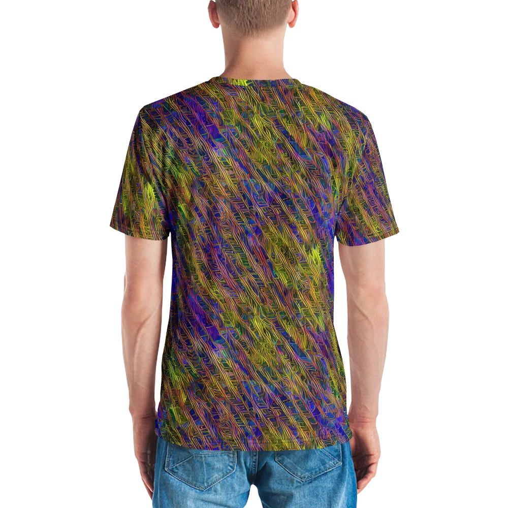 Cobalt Maze on Men's Crew Neck T-Shirt — Back