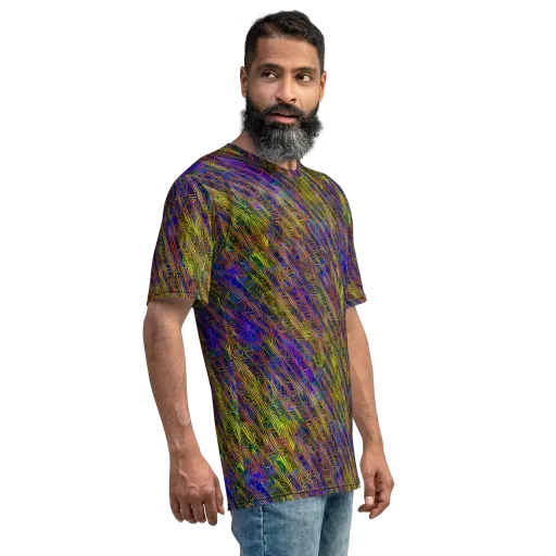 Cobalt Maze on a Men's Crew Neck T-Shirt