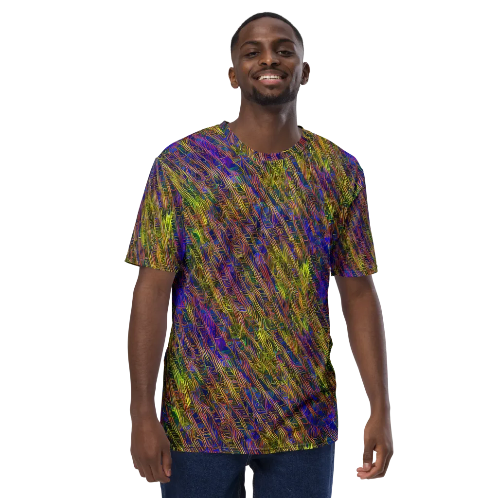 Cobalt Maze on Men's Crew Neck T-Shirt — Front