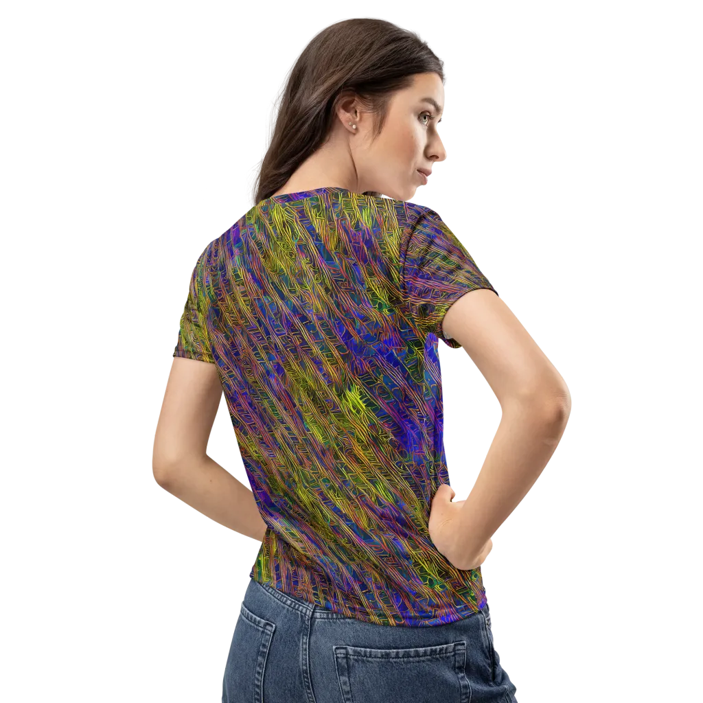 Cobalt Maze on Women's Crew Neck T-Shirt — Back