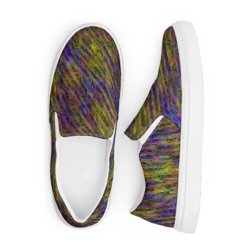 Cobalt Maze on a Men's Slip-On Canvas Shoes