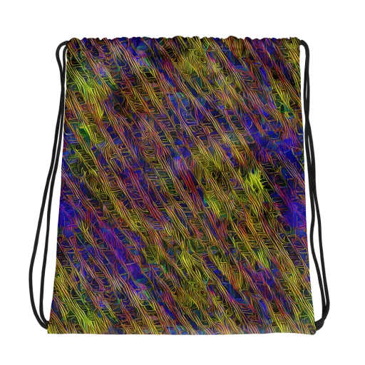 Cobalt Maze on a Drawstring Bag
