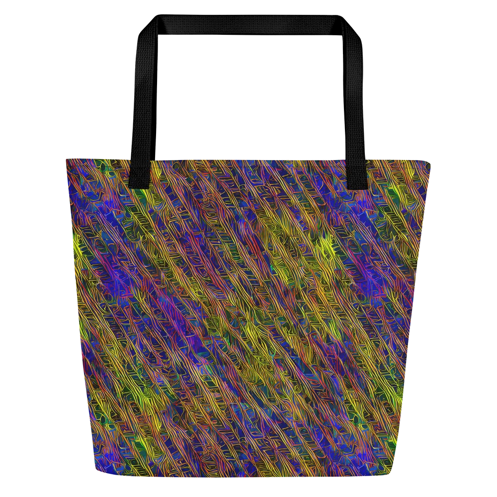 Cobalt Maze on Large Tote Bag W/ Pocket — Front
