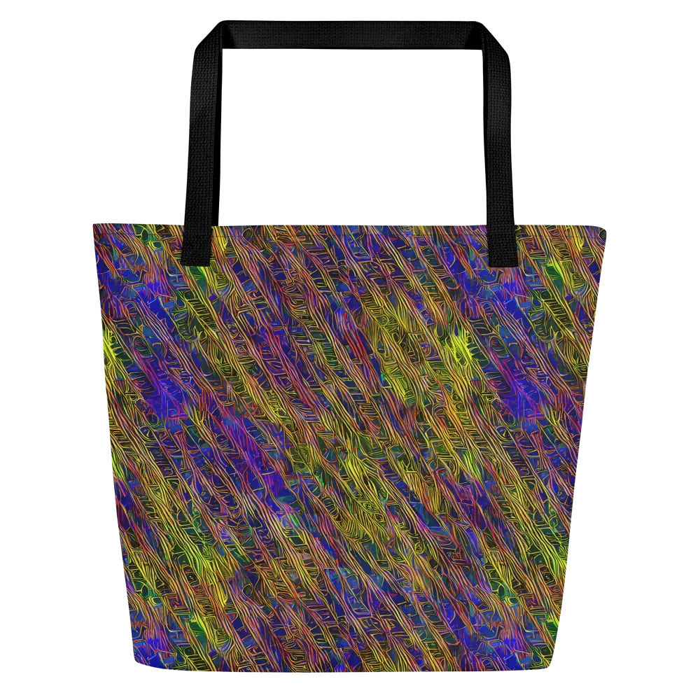 Cobalt Maze on Large Tote Bag W/ Pocket — Front