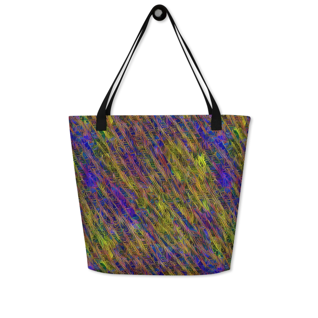 Cobalt Maze on Large Tote Bag W/ Pocket — Front