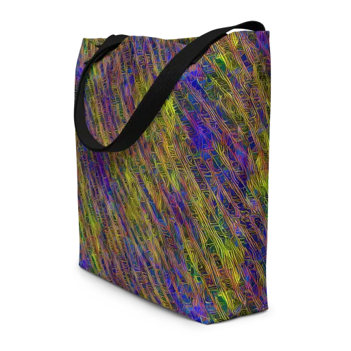 Cobalt Maze on a Large Tote Bag W/ Pocket