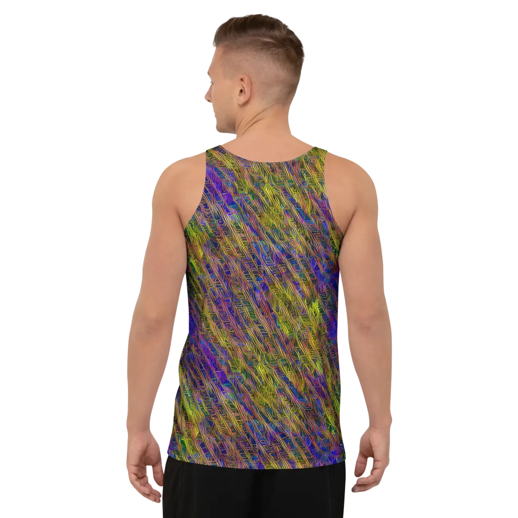 Cobalt Maze on Men's Tank Top — Back