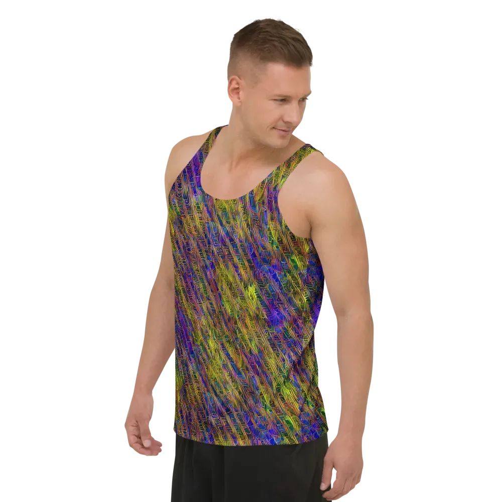 Cobalt Maze on Men's Tank Top — Left Front