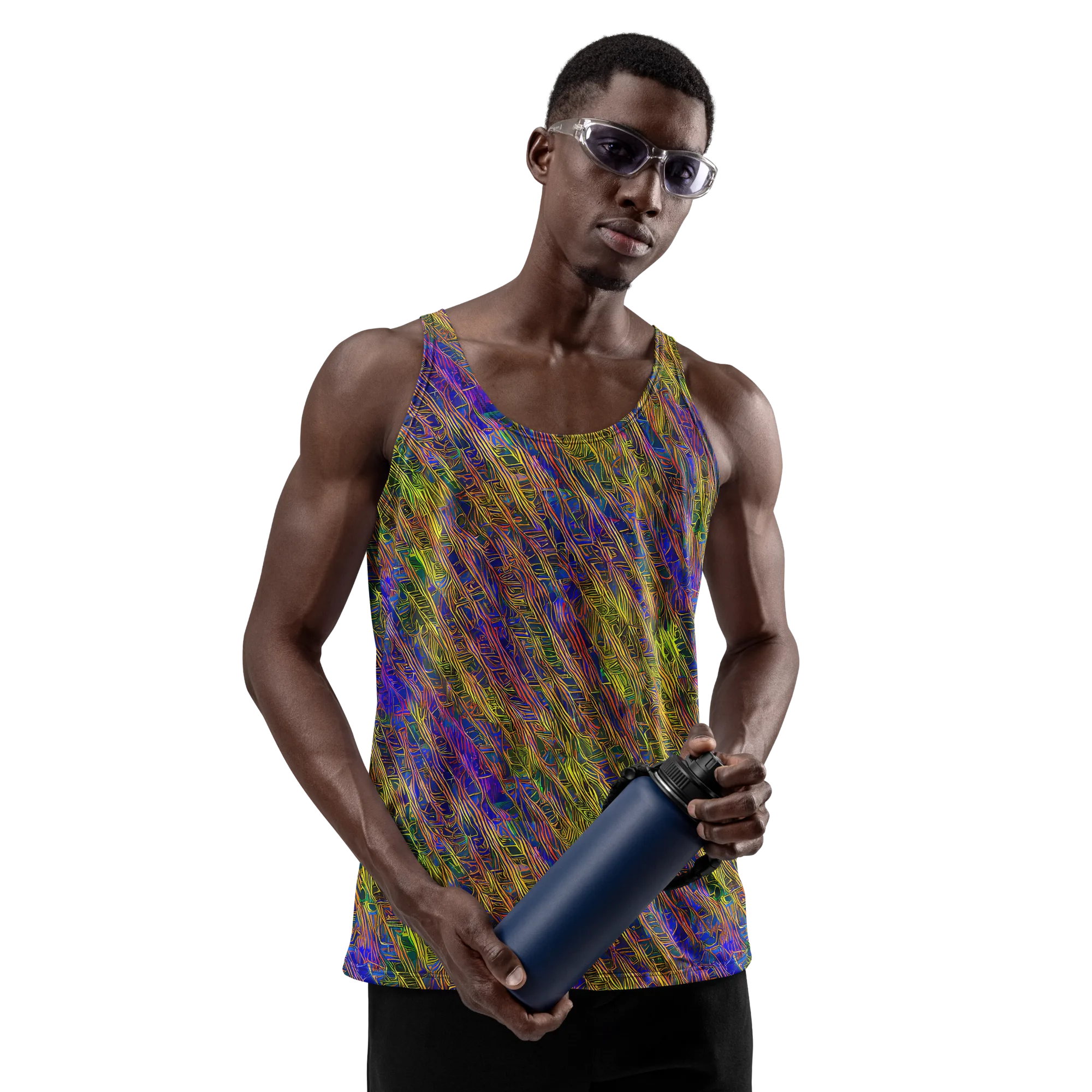 Cobalt Maze on Men's Tank Top — Front
