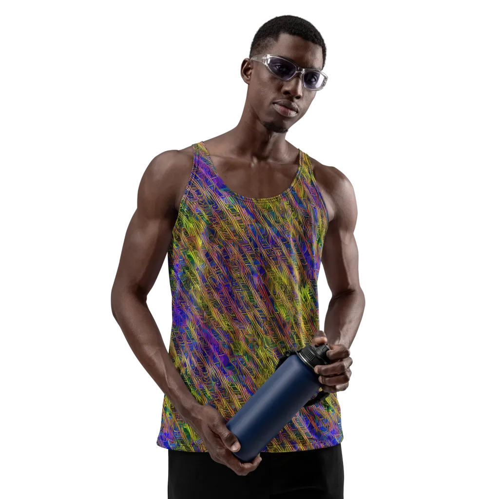 Cobalt Maze on Men's Tank Top — Front