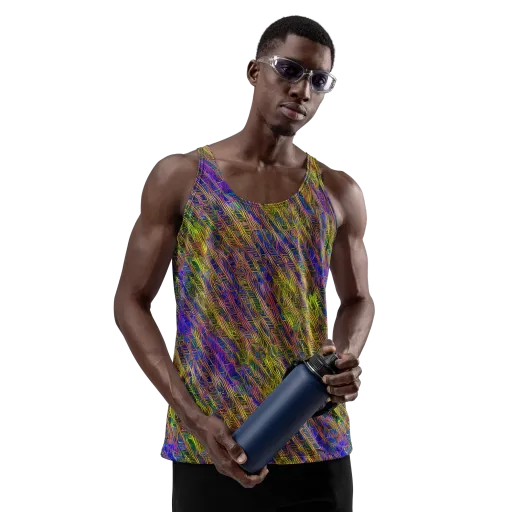 Cobalt Maze on a Men's Tank Top