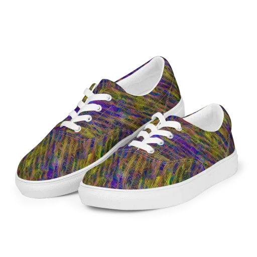 Cobalt Maze on a Men's Lace-Up Canvas Shoes