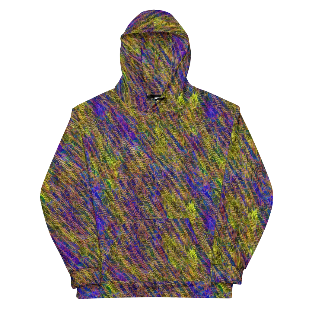 Cobalt Maze on Cotton Hoodie — Front
