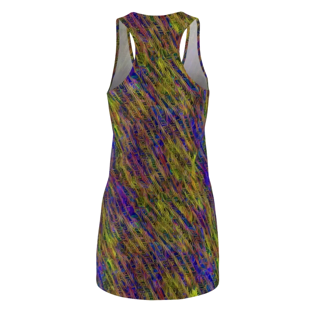 Cobalt Maze on Racerback Dress — Back