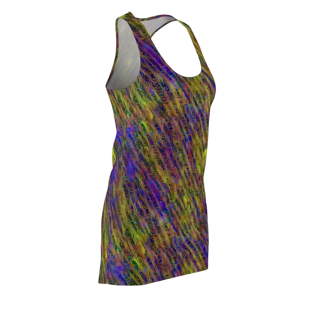 Cobalt Maze on Racerback Dress — Front Side