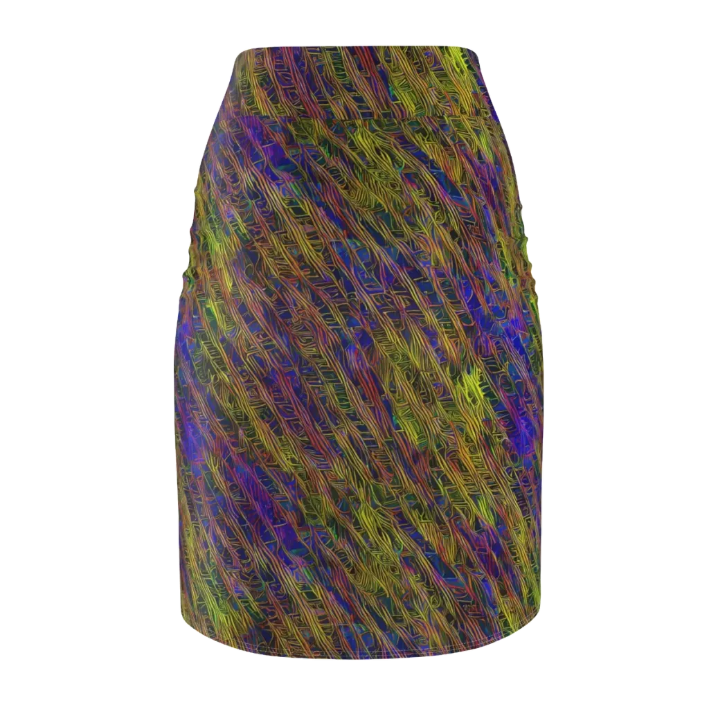 Cobalt Maze on Pencil Skirt — Back