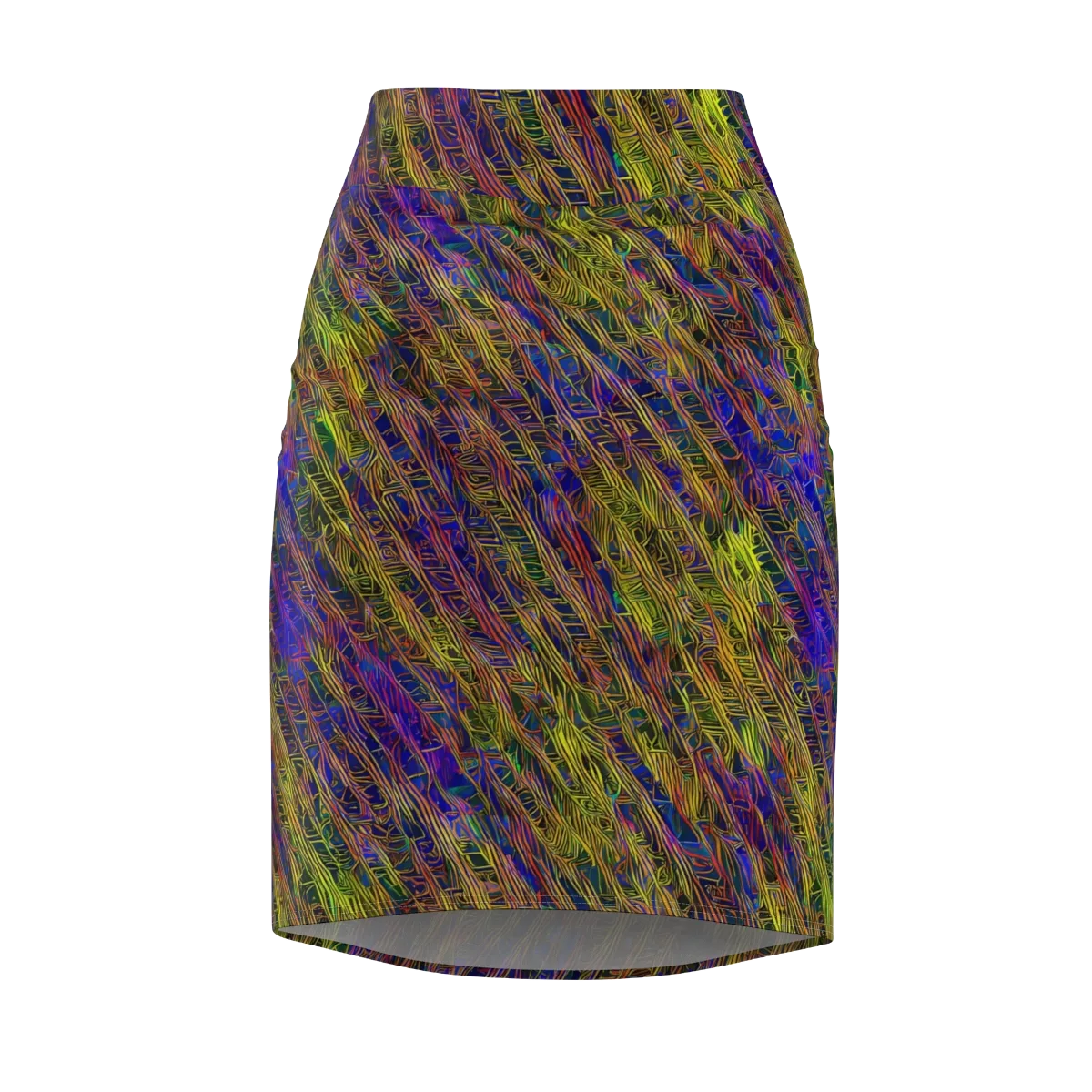 Cobalt Maze on Pencil Skirt — Front