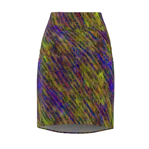Cobalt Maze on a Pencil Skirt