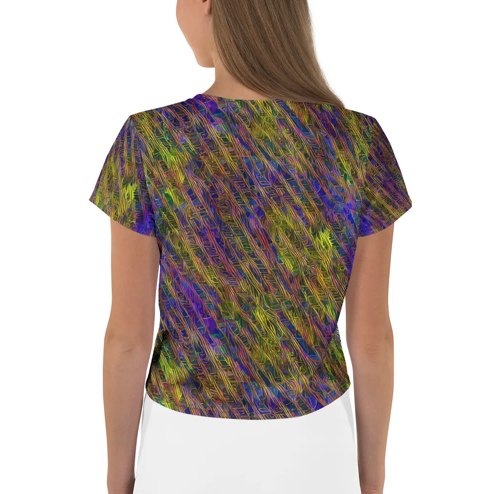 Cobalt Maze on Crop Tee — Back