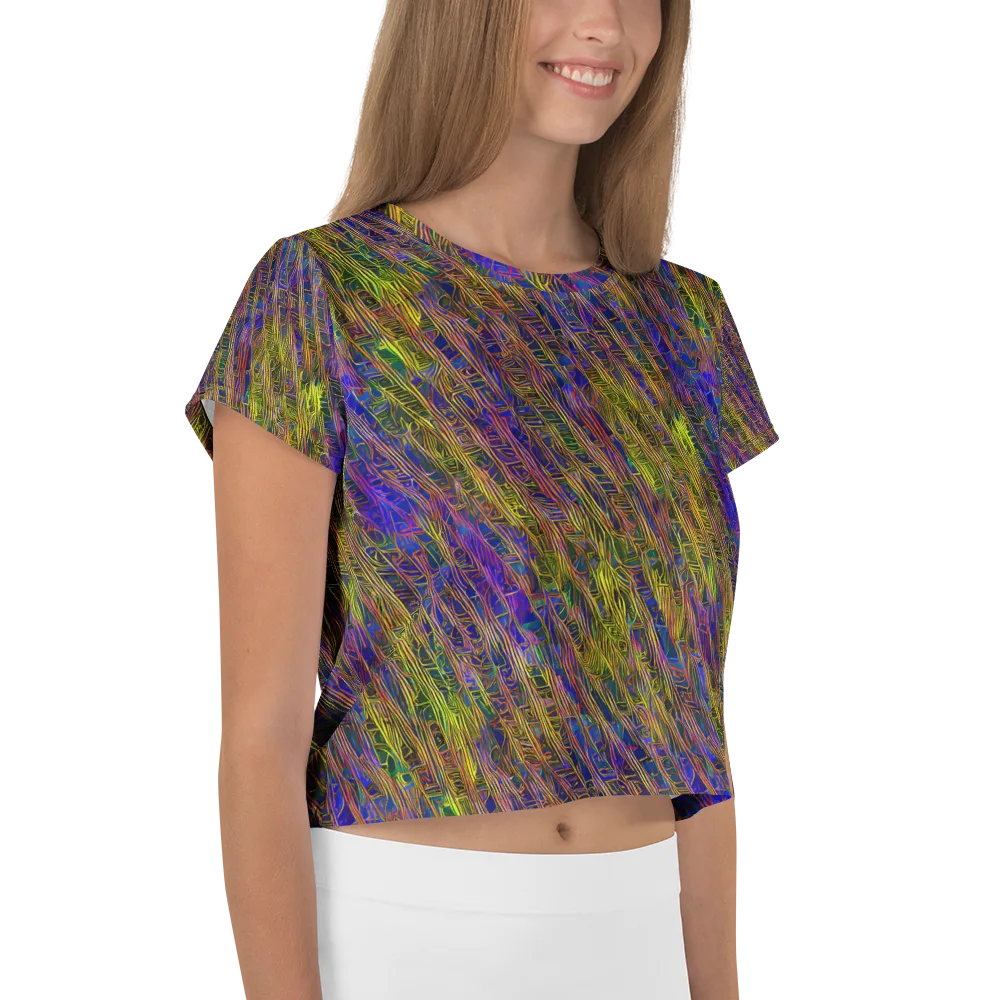 Cobalt Maze on Crop Tee — Right
